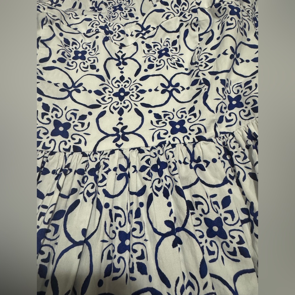 J. Crew factory blue and white Poplin corset midi dress Size 6 - Picture 8 of 14
